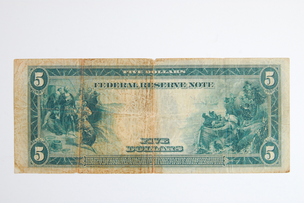 1914 Lincoln Five Dollar Note