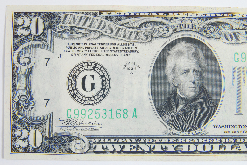 Series 1934A Twenty Dollar Banknote