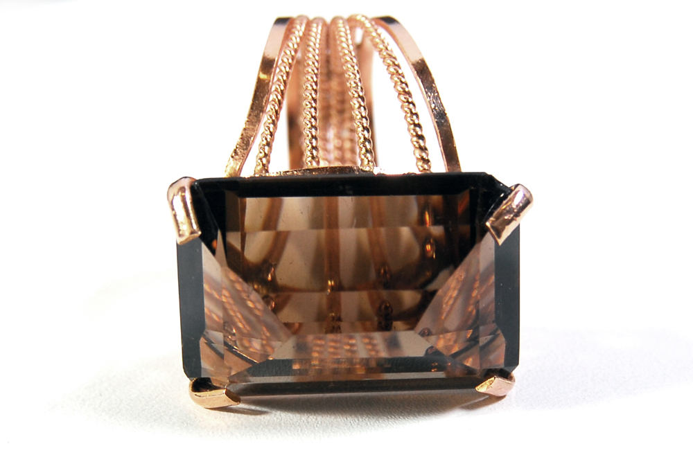 18K Rose Gold Smoky Quartz Cocktail Ring