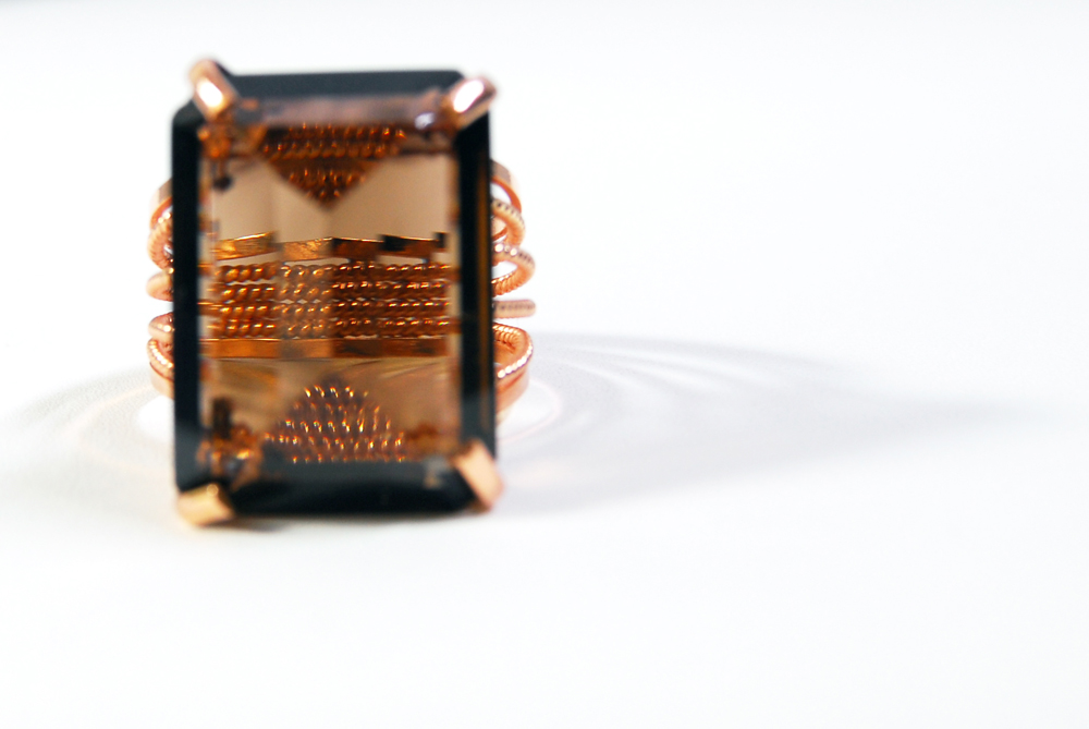 18K Rose Gold Smoky Quartz Cocktail Ring
