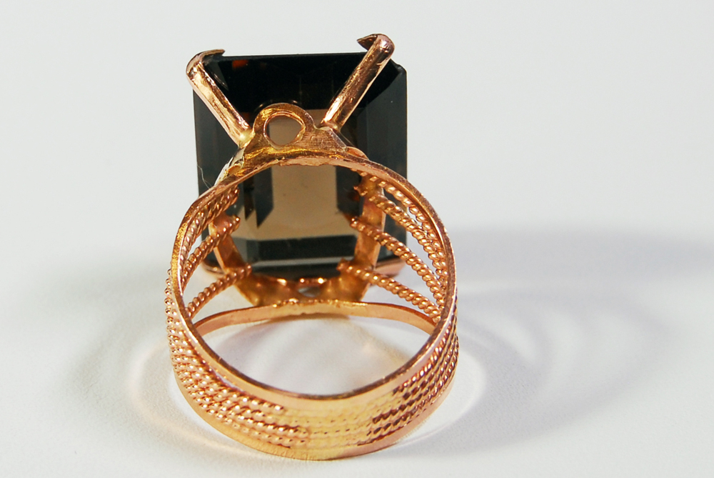 18K Rose Gold Smoky Quartz Cocktail Ring