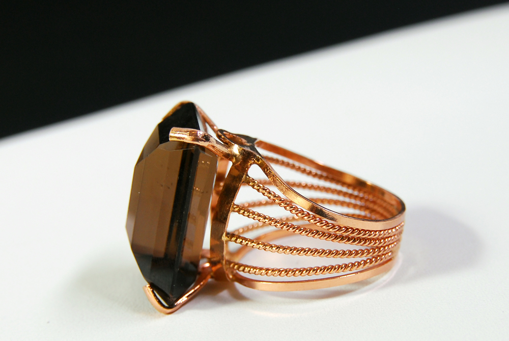 18K Rose Gold Smoky Quartz Cocktail Ring