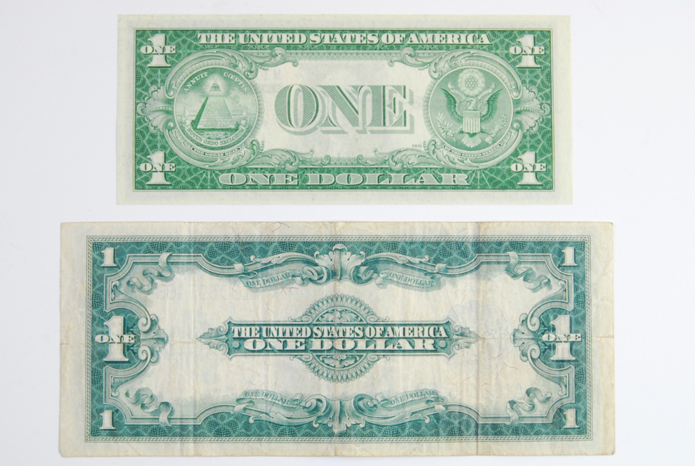 A Pair of 1935E and 1923 One Dollar Silver Certificates