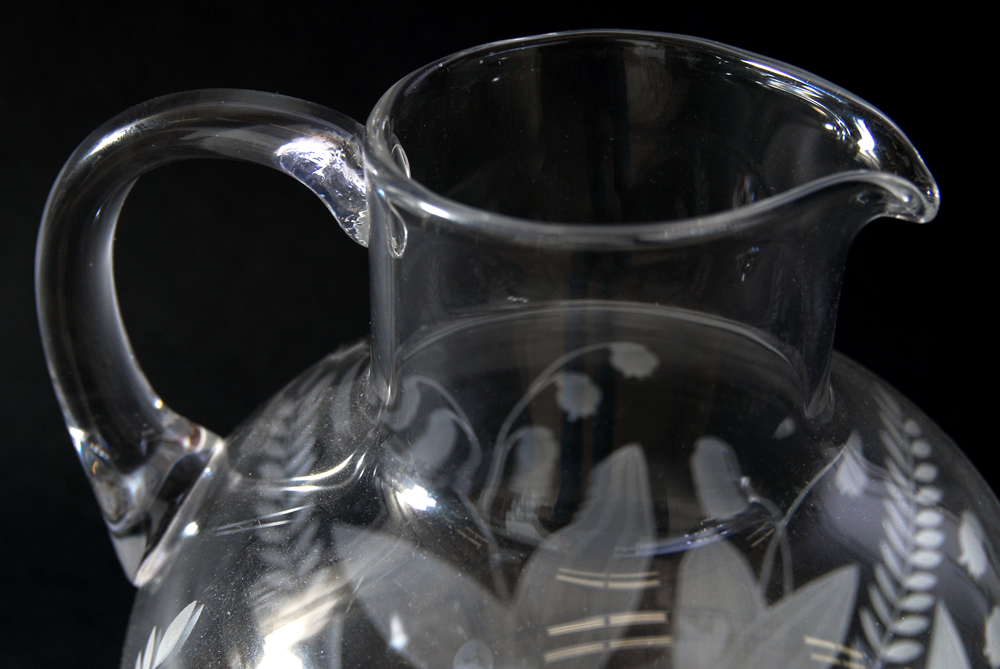 "Lily of the Valley" Tiffany & Co. Crystal Pitcher