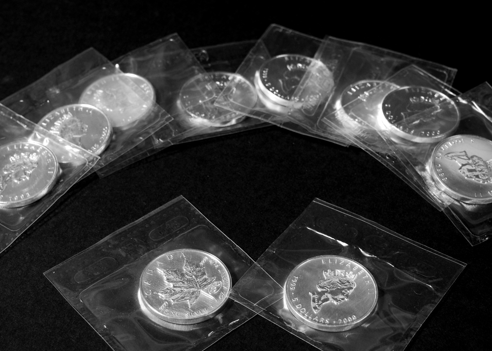 Collection of Ten Silver Canadian Five Dollar Coins