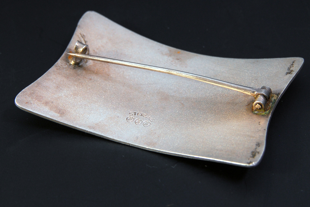 Sterling Silver Rectangular Pin