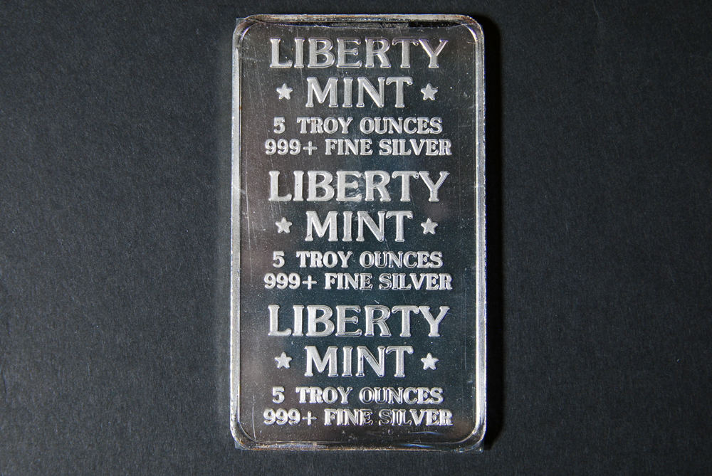 Liberty Mint Five Ounce Silver Bar