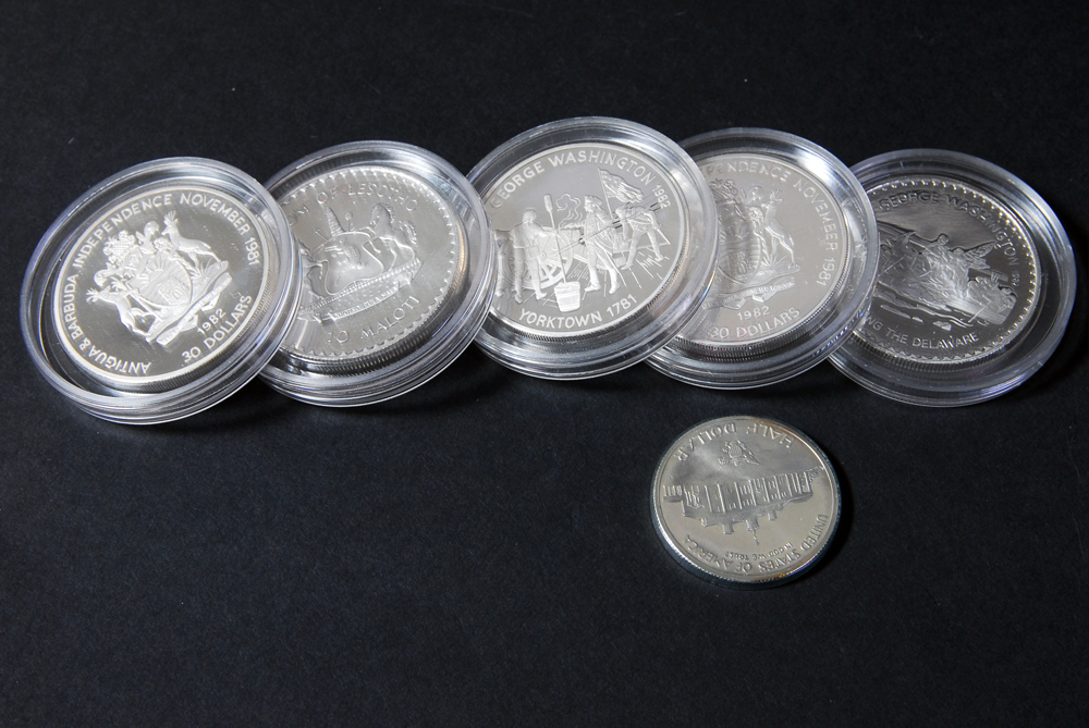Partial Set of "America's First Day of Freedom" Silver Dollars
