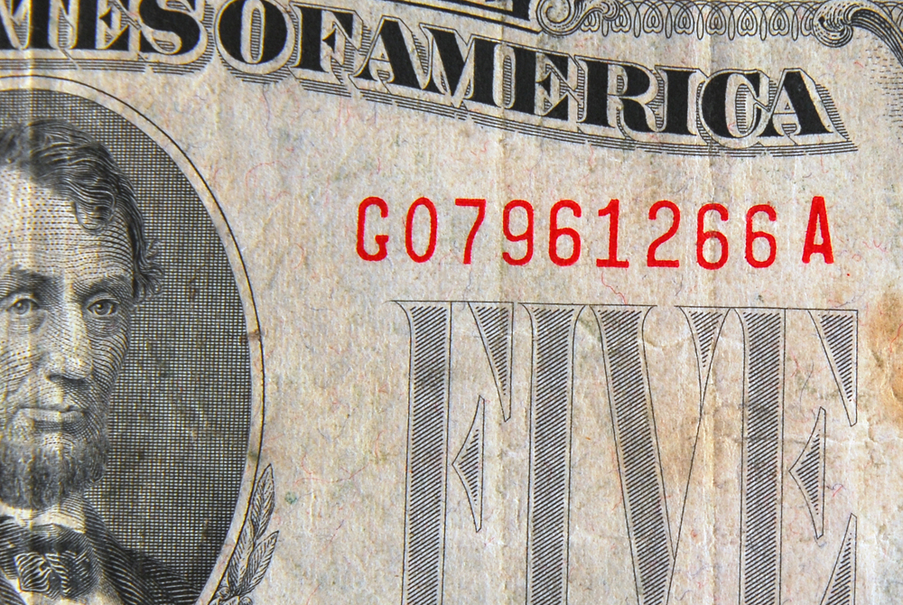 Red Seal 1928C Five Dollar Note