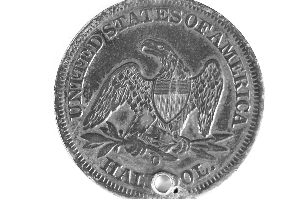 1856 New Orleans Drilled Half Dollar