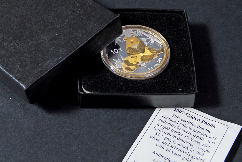 2007 Gilded Panda Ten Yuan Coin