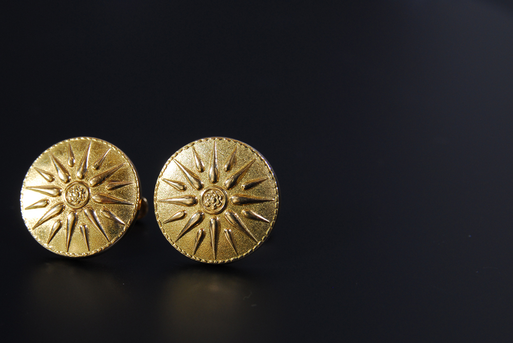 18K Yellow Gold Starburst Cufflinks