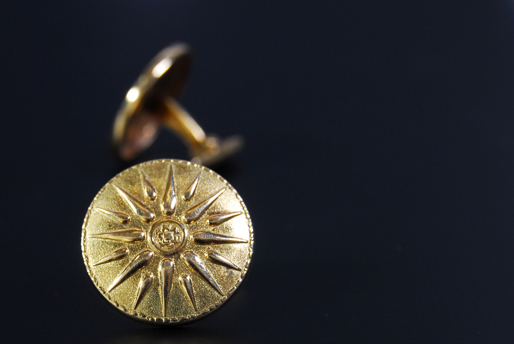18K Yellow Gold Starburst Cufflinks