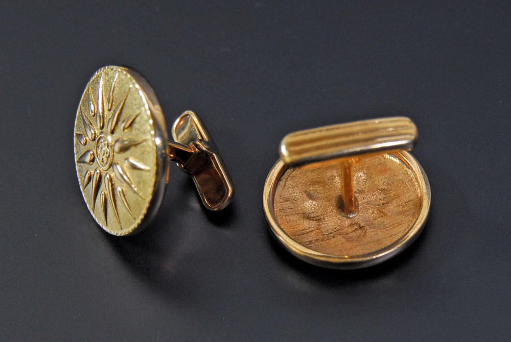 18K Yellow Gold Starburst Cufflinks