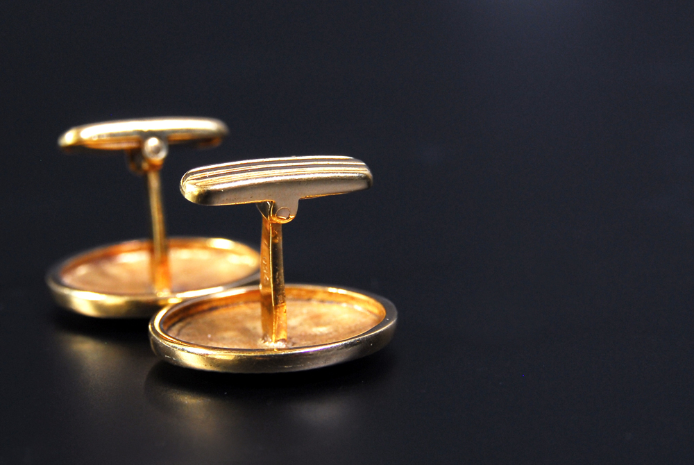 18K Yellow Gold Starburst Cufflinks