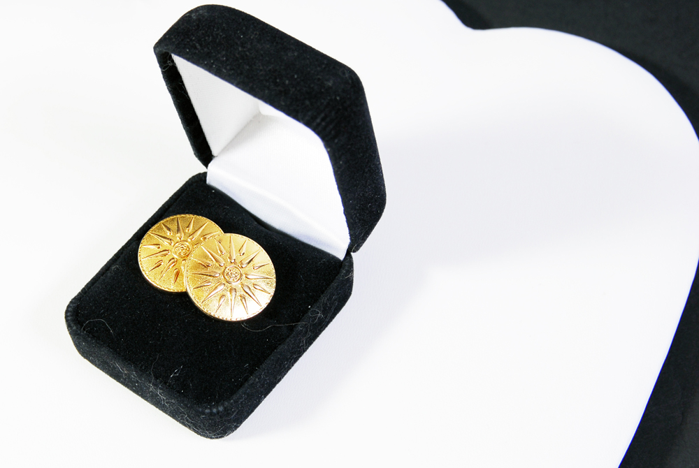 18K Yellow Gold Starburst Cufflinks