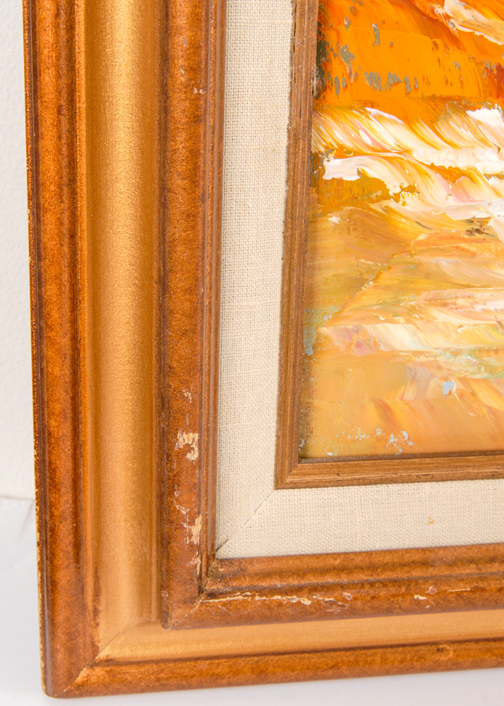 Original Harbor Scene Oil Painting on Canvas