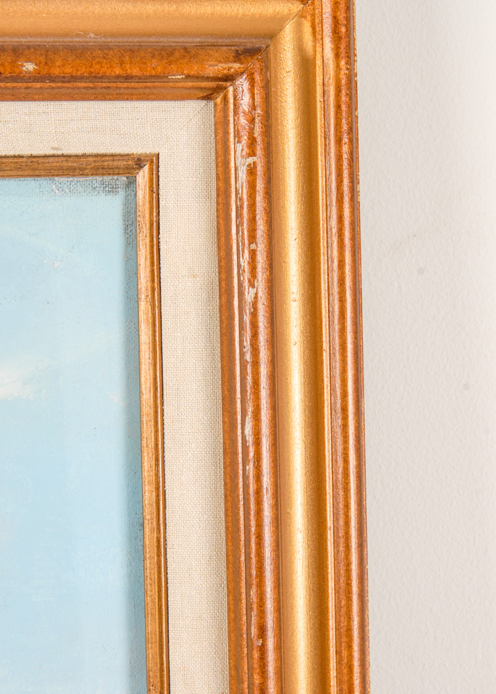 Original Harbor Scene Oil Painting on Canvas