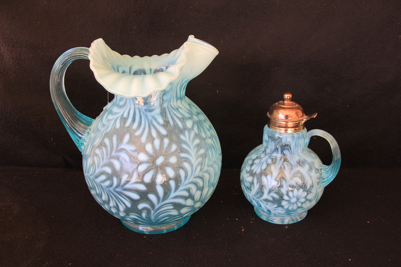Pair of Art Glass Handblown Pitchers