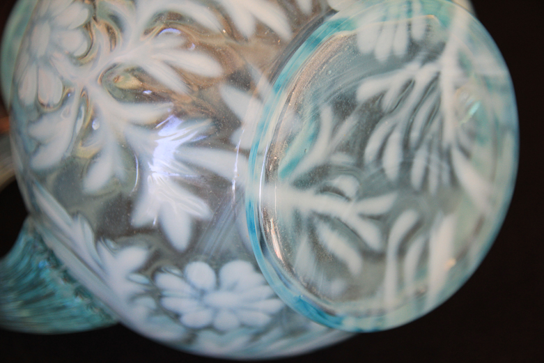 Pair of Art Glass Handblown Pitchers