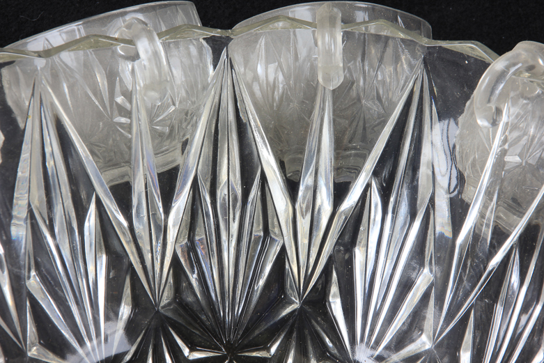 Vintage Crystal Glass Punch Bowl Set