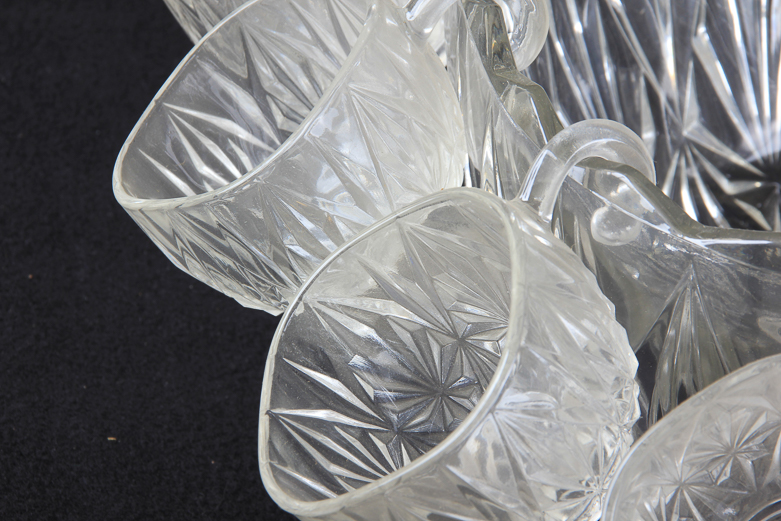 Vintage Crystal Glass Punch Bowl Set