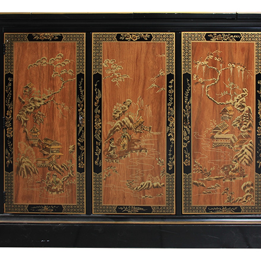 Drexel Asian Style Wood Cabinet