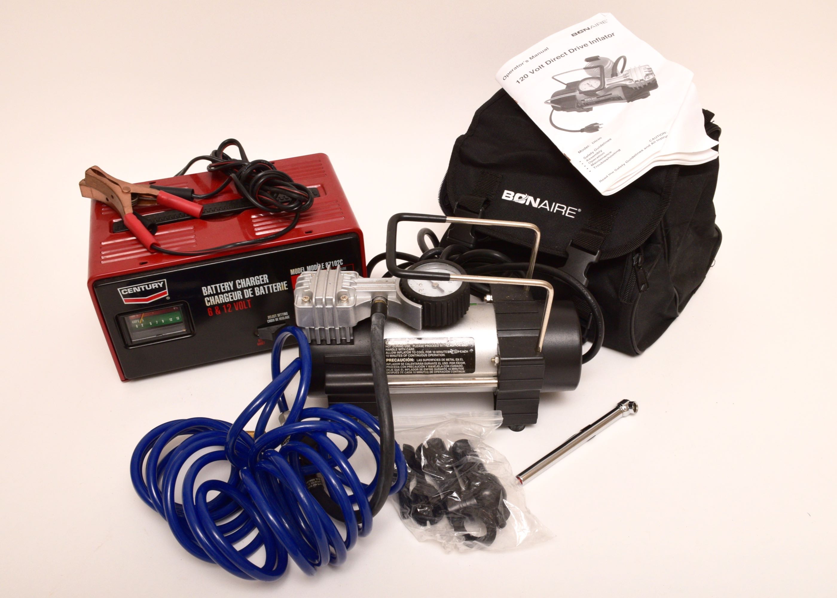 Bonaire 120 Volt Compressor and Century Battery Charger