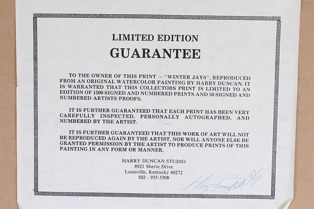 "Winter Jays" by Harry Duncan