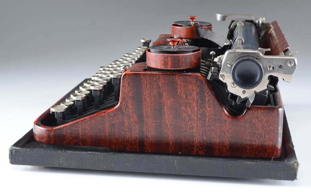 Circa 1920s Underwood Faux Bois Portable Typewriter