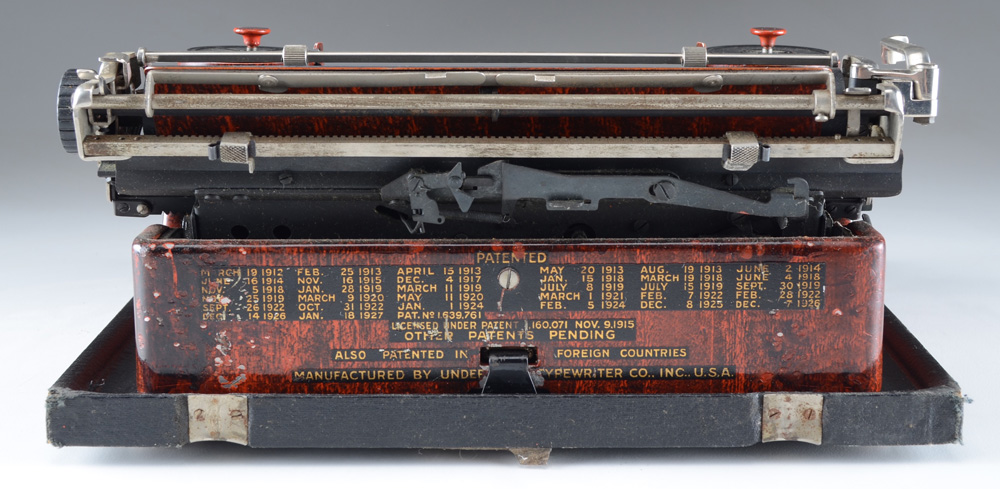 Circa 1920s Underwood Faux Bois Portable Typewriter