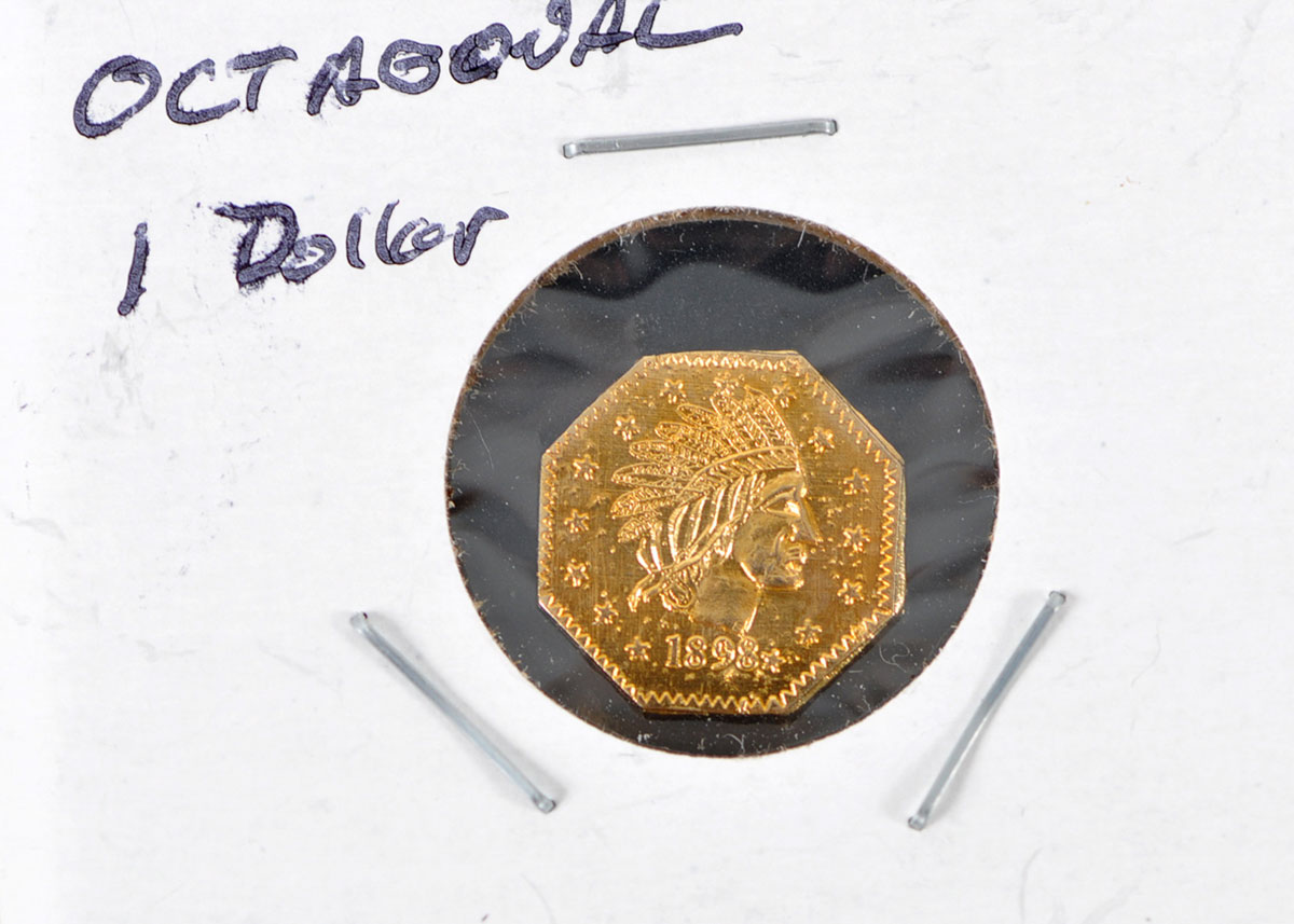 1898 California Gold Octagonal Dollar Coin