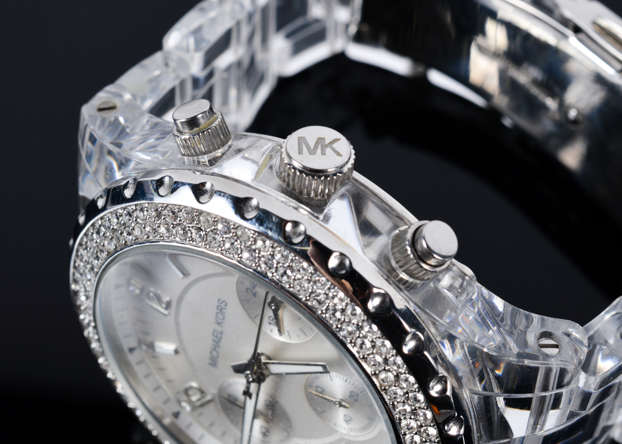 Michael Kors Acrylic and Rhinestone Watch