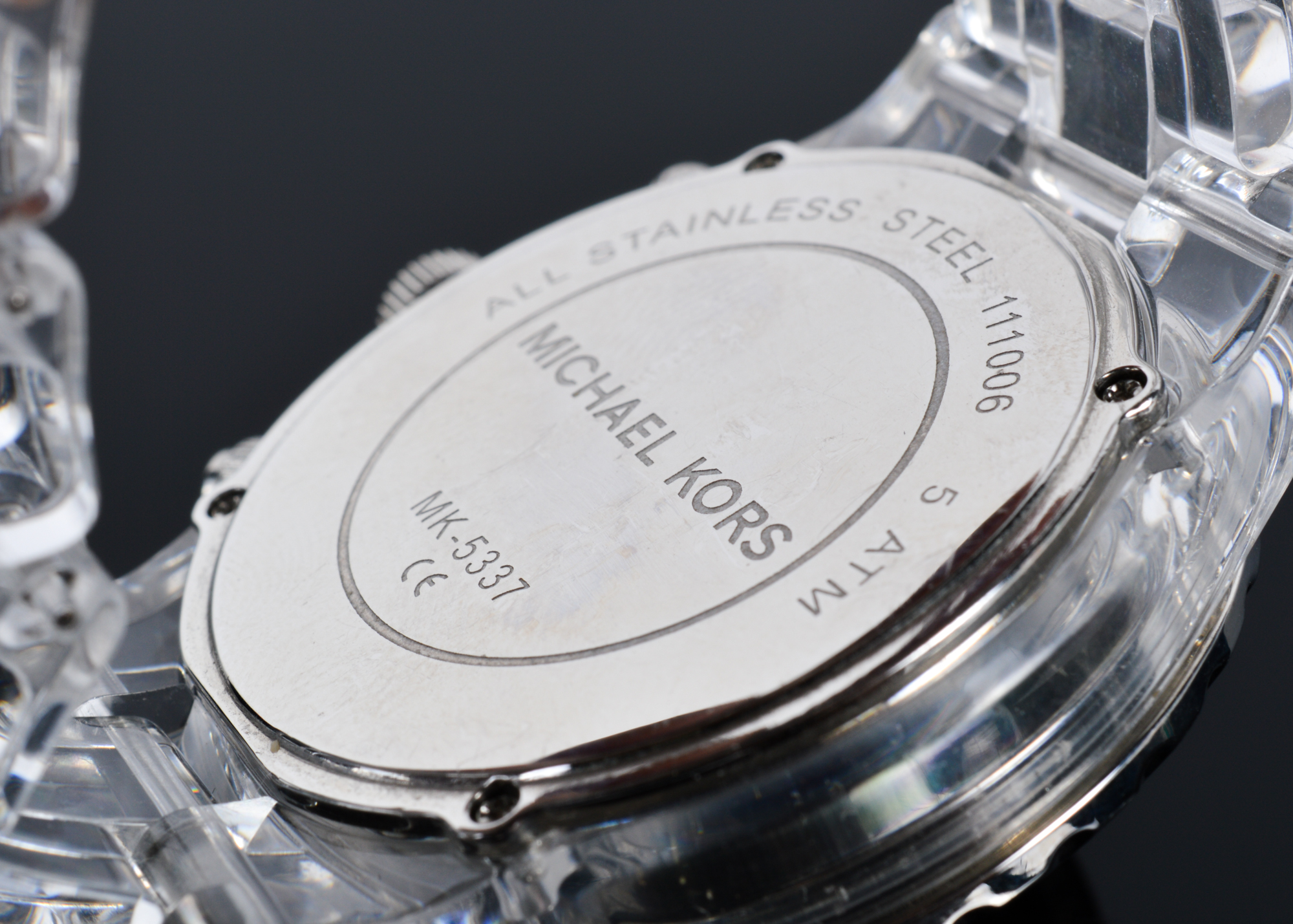 Michael Kors Acrylic and Rhinestone Watch