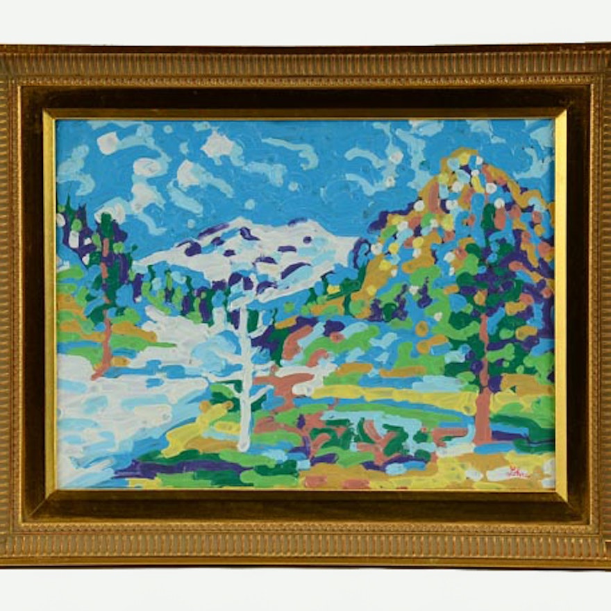 Tom Lohre "Squaw Valley Ski Resort II" Original "Blob" Painting