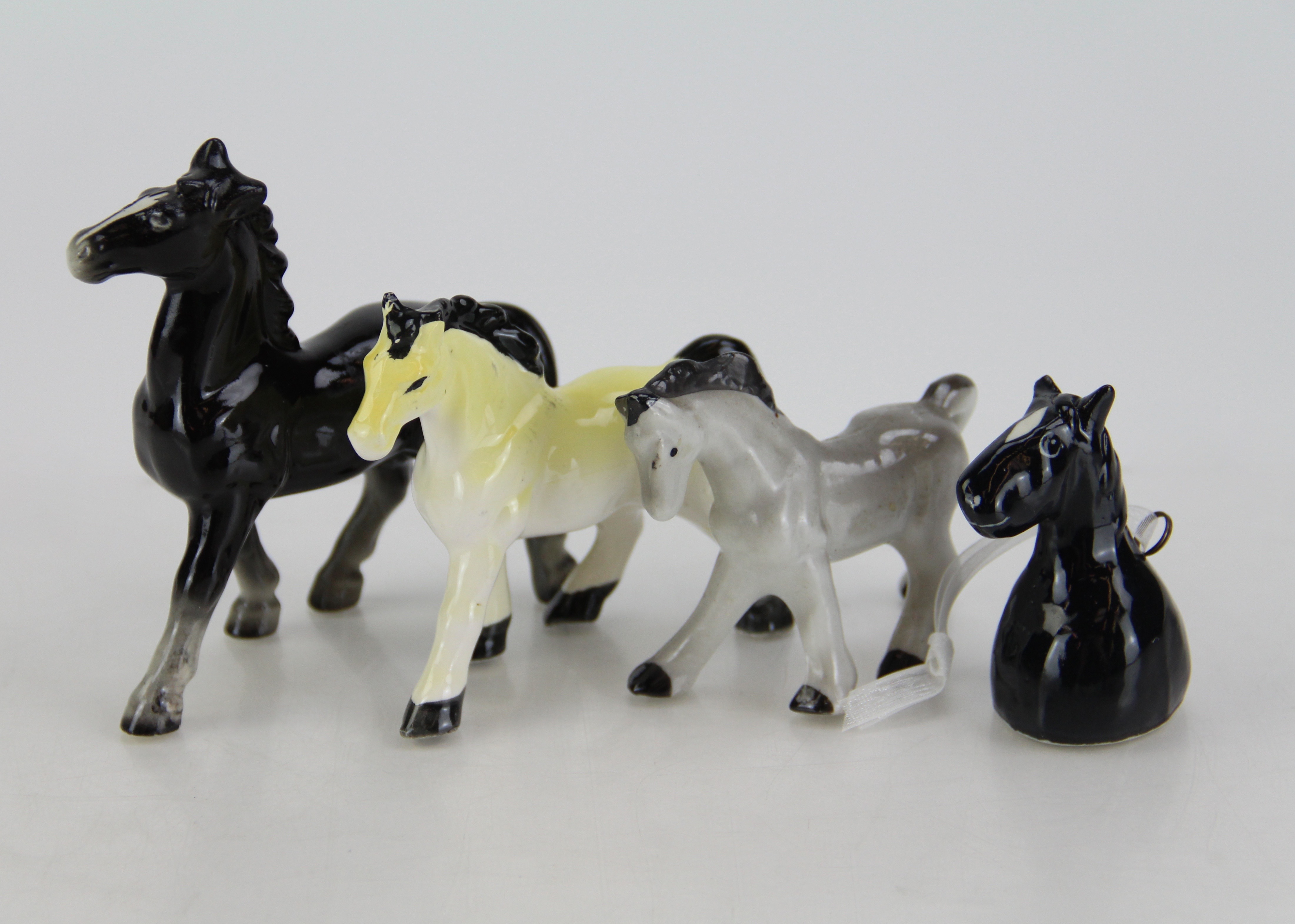 Trio of Vintage Ceramic Horses and Ornament
