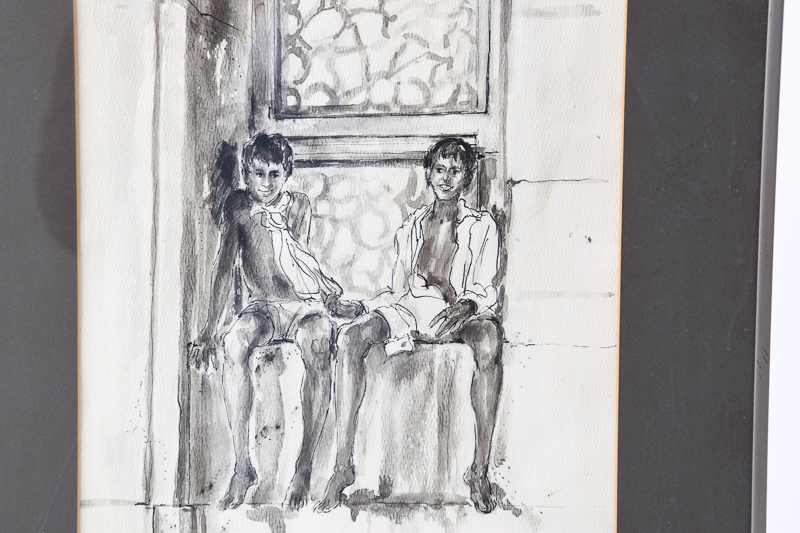 Original Mia Tschampel Framed Watercolor