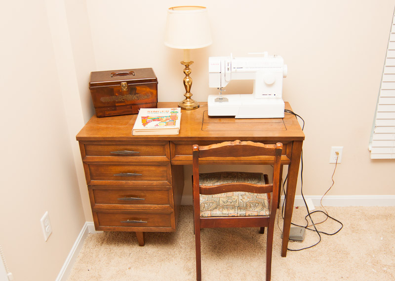 Vintage Sewing Desk and Singer Sewing Machine
