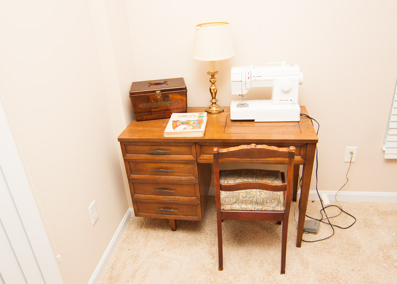 Vintage Sewing Desk and Singer Sewing Machine