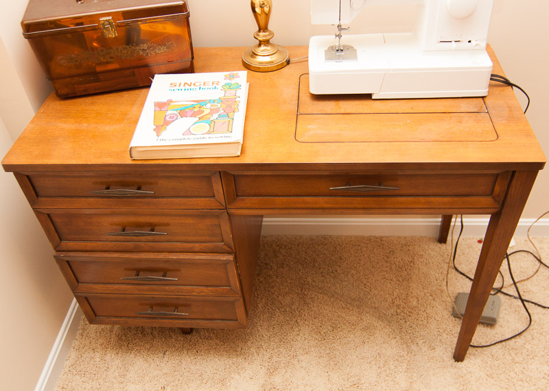 Vintage Sewing Desk and Singer Sewing Machine