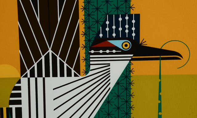 Charley Harper Signed Roadrunner Serigraph "Tall Tale"