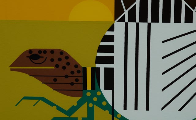 Charley Harper Signed Roadrunner Serigraph "Tall Tale"