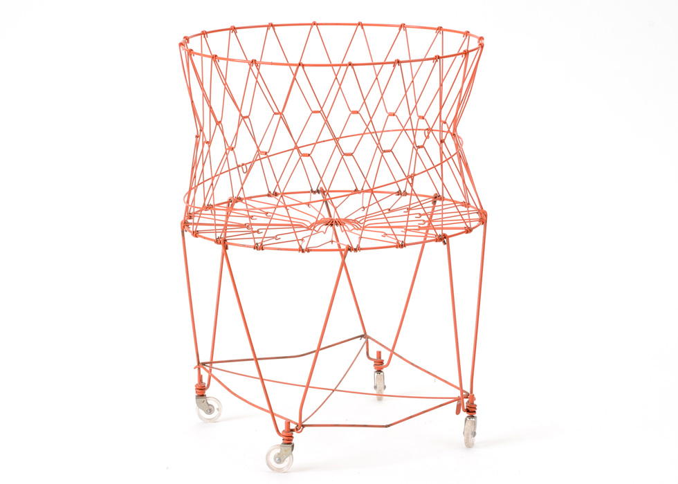 Orange Wire Laundry Basket
