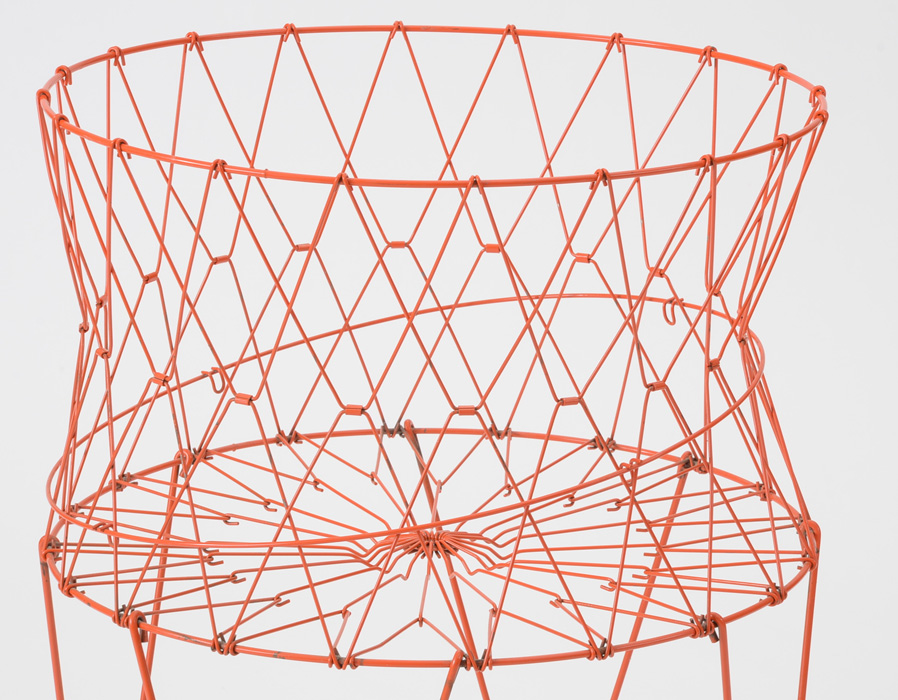 Orange Wire Laundry Basket
