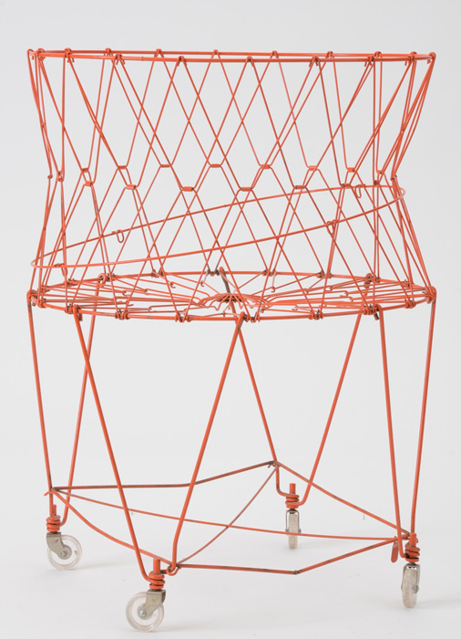 Orange Wire Laundry Basket