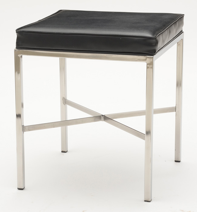 Modern Style Square Vinyl Upholstered Stools