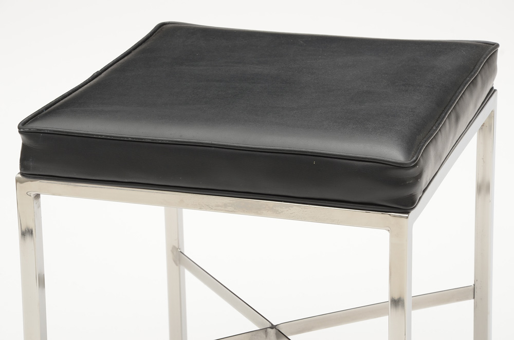 Modern Style Square Vinyl Upholstered Stools