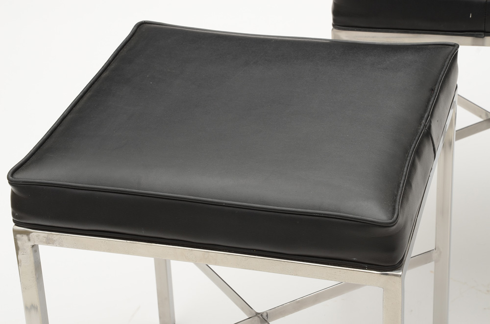 Modern Style Square Vinyl Upholstered Stools