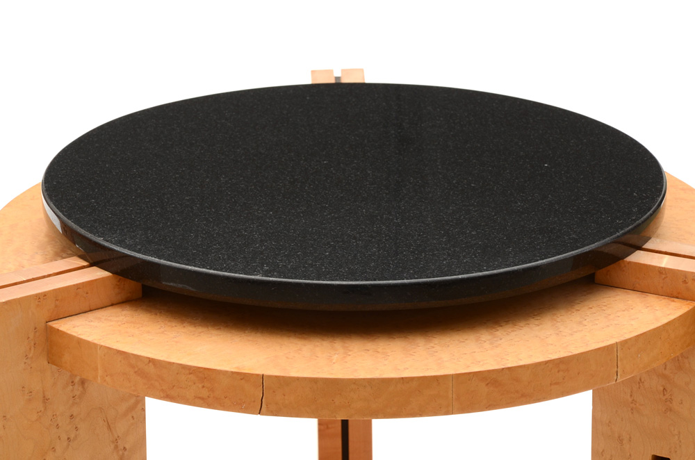 Pair of Modernist End Tables with Black Granite Tops