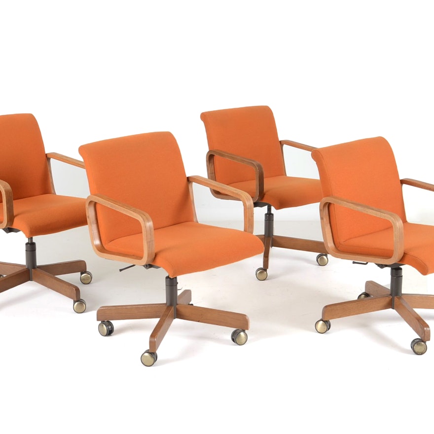 Four Alma Desk Chairs in Orange
